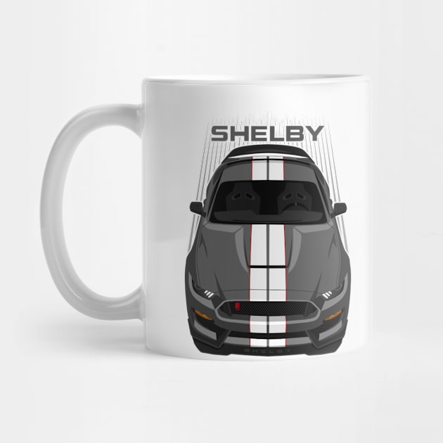 Ford Mustang Shelby GT350R 2015 - 2020 - Magnetic Grey - White Stripes by V8social